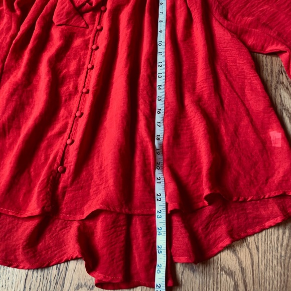 NWT Tie neck button up oversize blouse size M - Picture 16 of 17